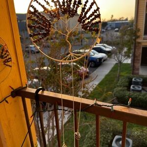Brown and Gold Fiber Art Dreamcatcher